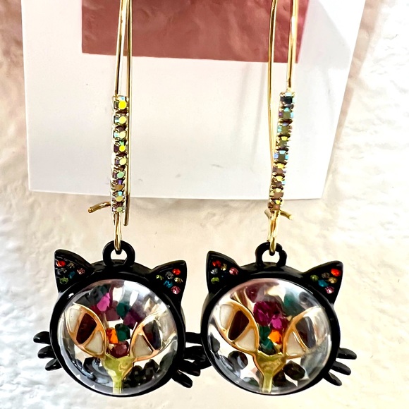 Betsey Johnson Kitty Cat Necklace & Earring Set - Picture 3 of 3